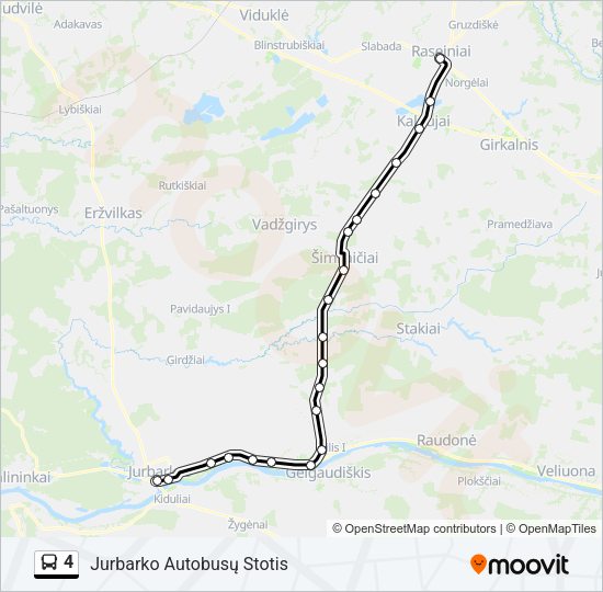 Автобус 4: карта маршрута