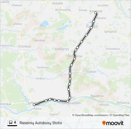 Автобус 4: карта маршрута
