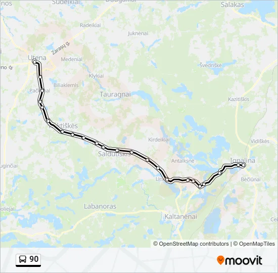 90 Bus Line Map