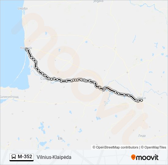 M-352 bus Line Map