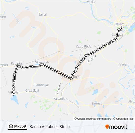 Автобус M-369: карта маршрута