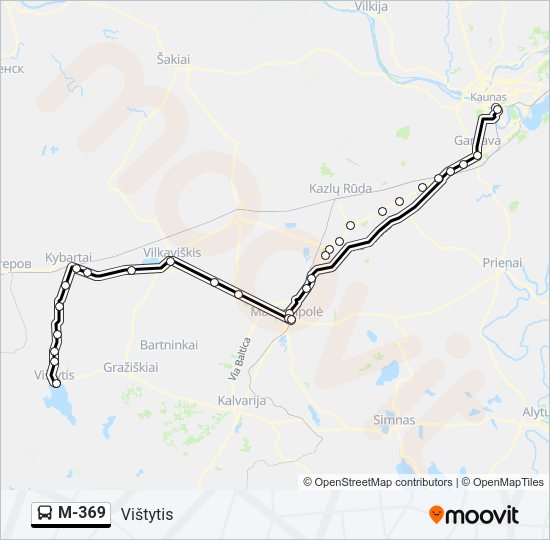 Автобус M-369: карта маршрута