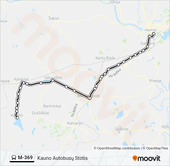 Автобус M-369: карта маршрута