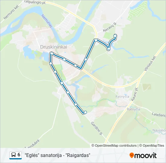 Автобус 6: карта маршрута