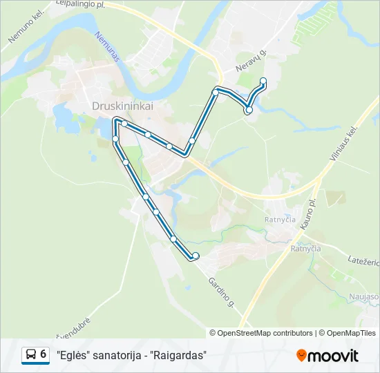 Автобус 6: карта маршрута