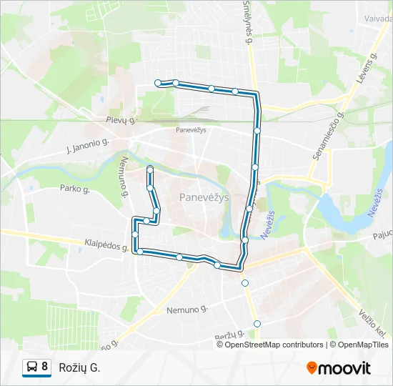 Автобус 8: карта маршрута