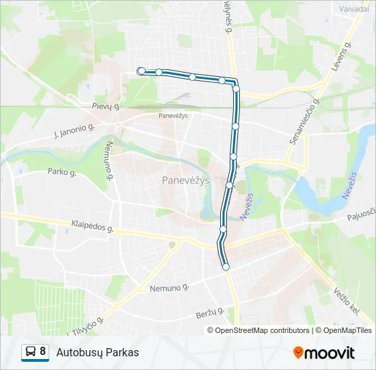 8 Bus Line Map