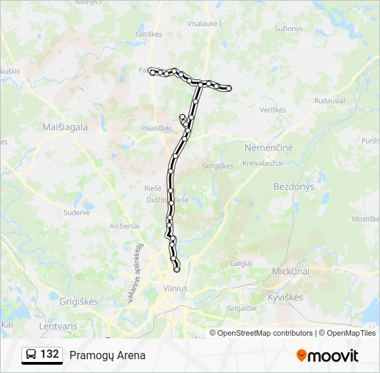 Автобус 132: карта маршрута