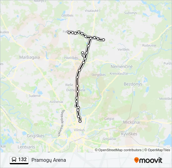 132 Bus Line Map