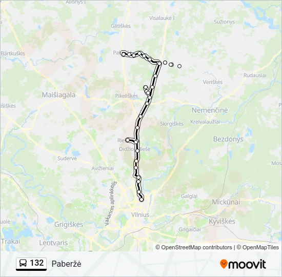 132 Bus Line Map