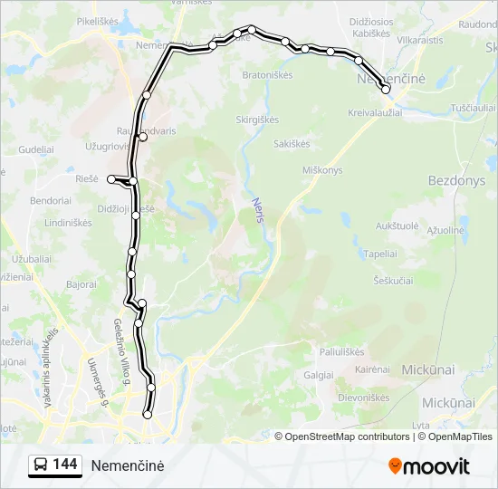 144 Bus Line Map