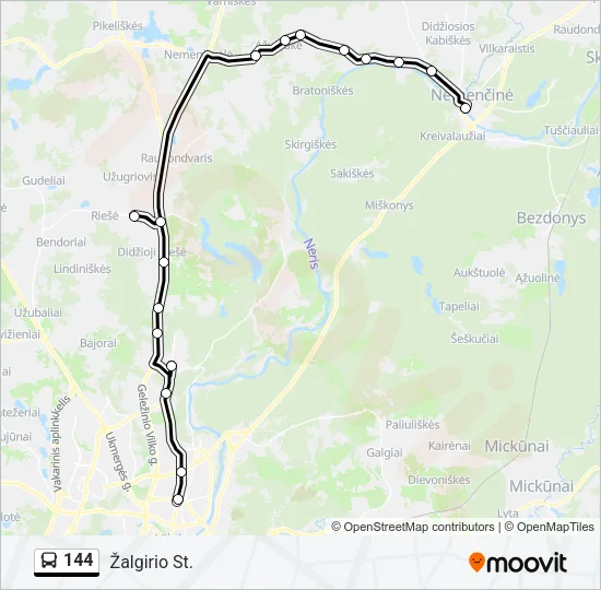 144 Bus Line Map