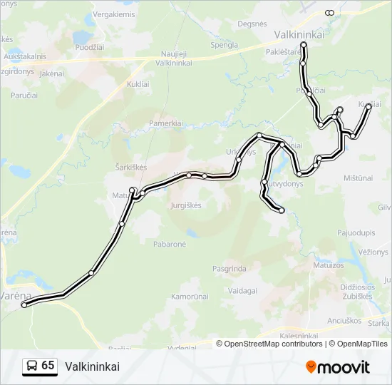 65 Bus Line Map