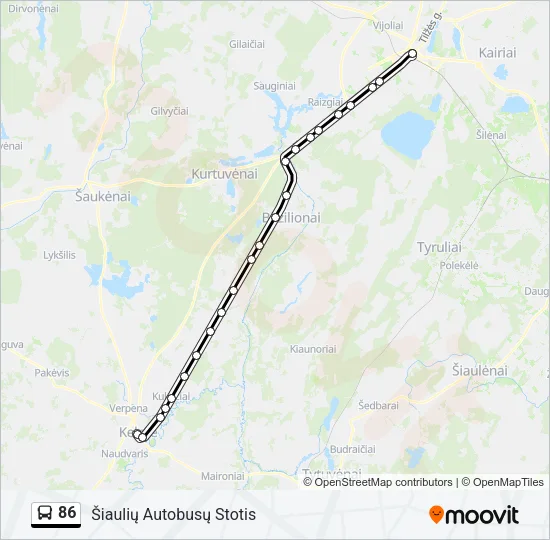 86 Bus Line Map