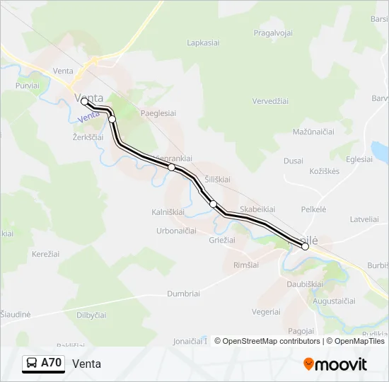 A70 Bus Line Map