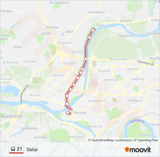 21 Bus Line Map