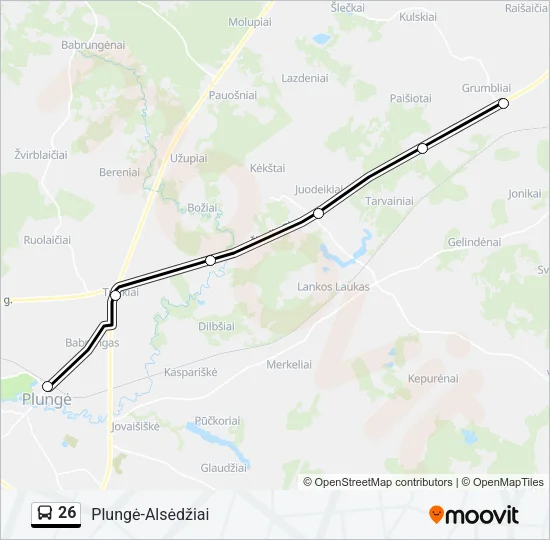 26 Bus Line Map