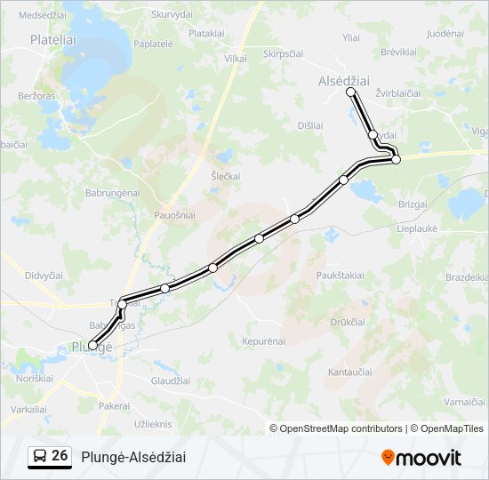 Автобус 26: карта маршрута