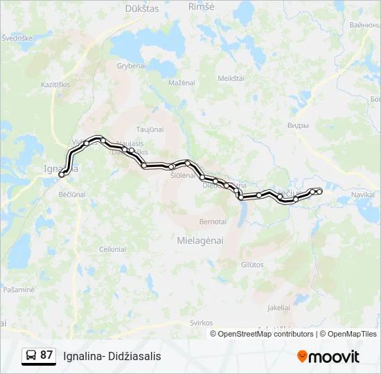 Автобус 87: карта маршрута