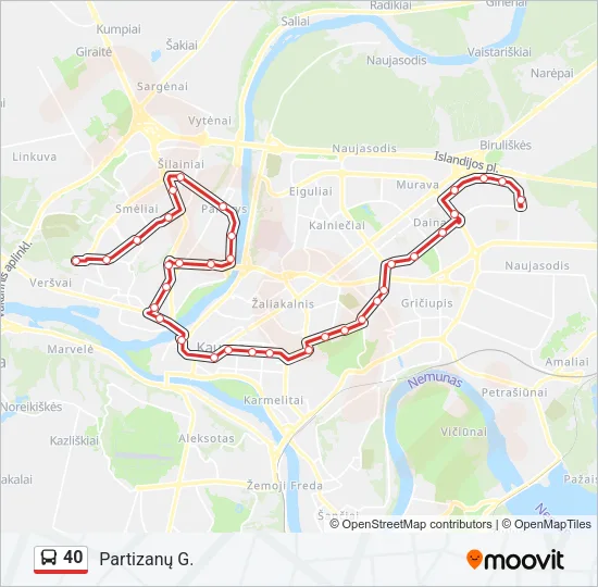 40 Bus Line Map