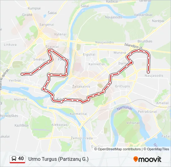 40 Bus Line Map