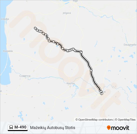 M-490 Bus Line Map