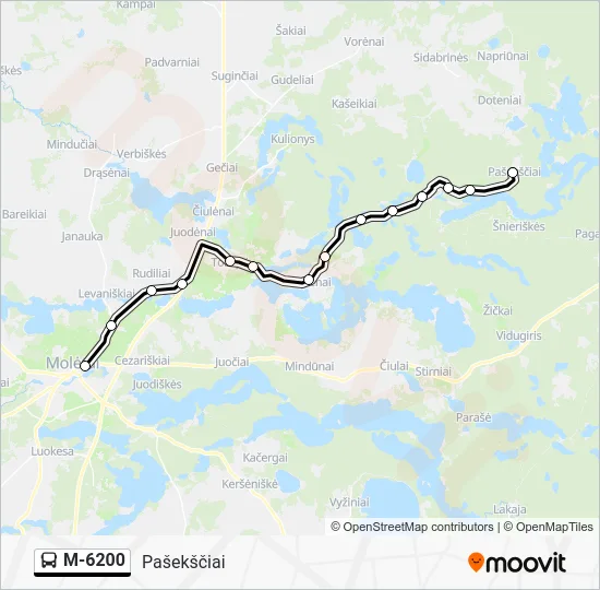 Автобус M-6200: карта маршрута