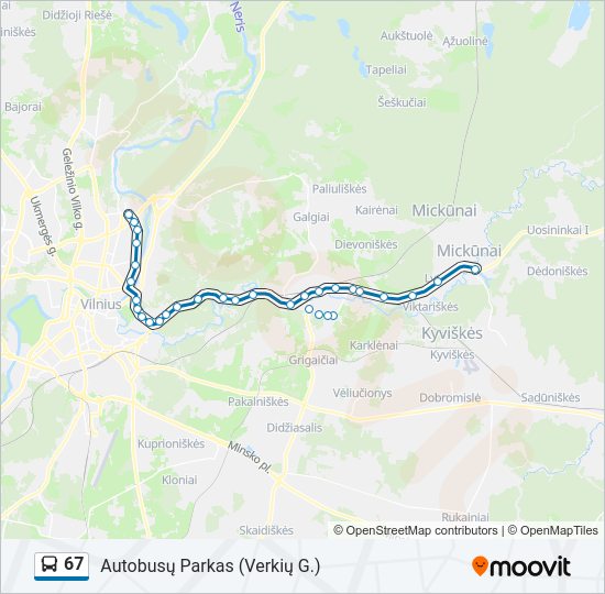 67  kelionės žemėlapis