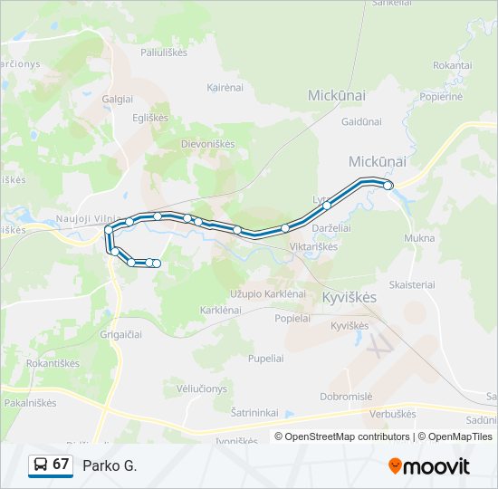 67  kelionės žemėlapis