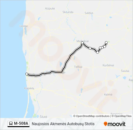 M-508A Bus Line Map