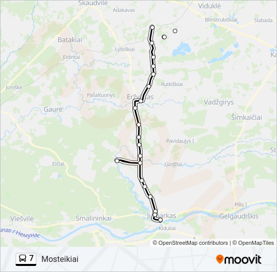 Автобус 7: карта маршрута