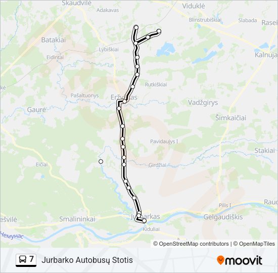 Автобус 7: карта маршрута