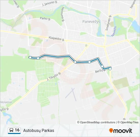16 Bus Line Map