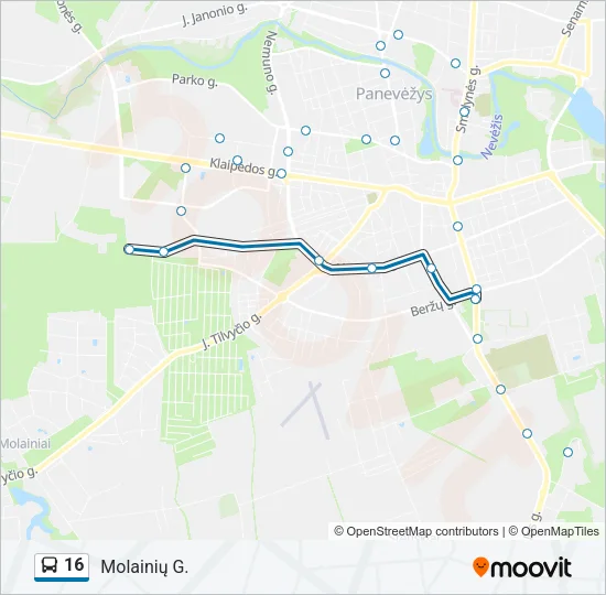 16 Bus Line Map