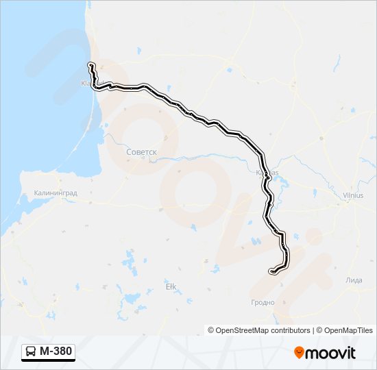 M-380 bus Line Map