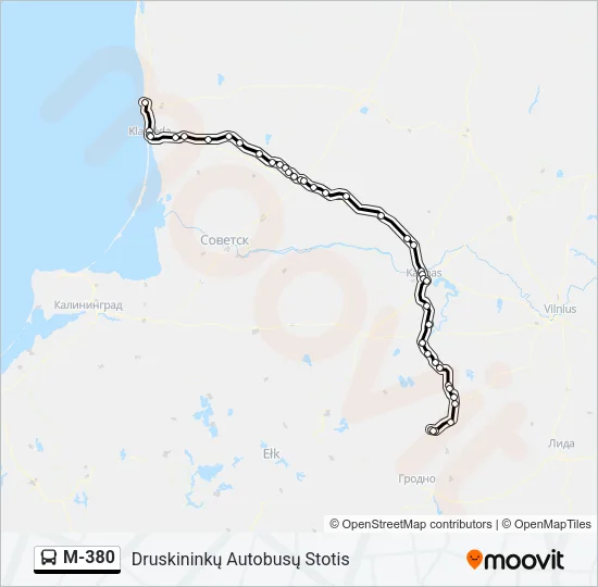 M-380 Bus Line Map