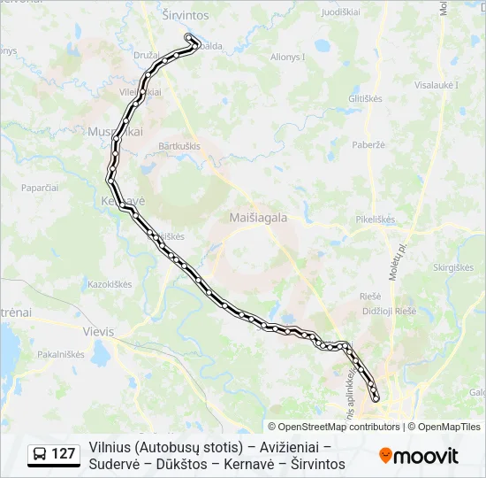 127 Bus Line Map