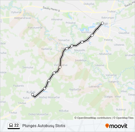 Автобус 22: карта маршрута