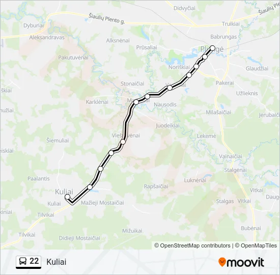 22 Bus Line Map