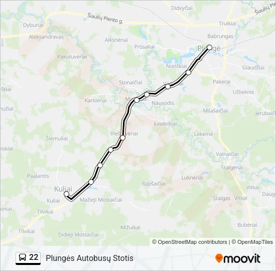 22 Bus Line Map