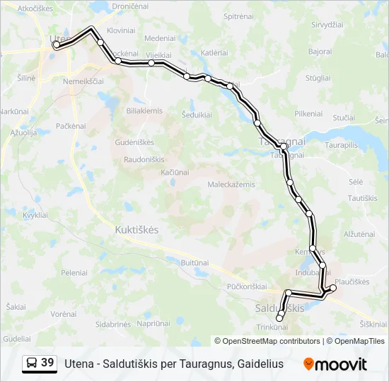 39 Bus Line Map
