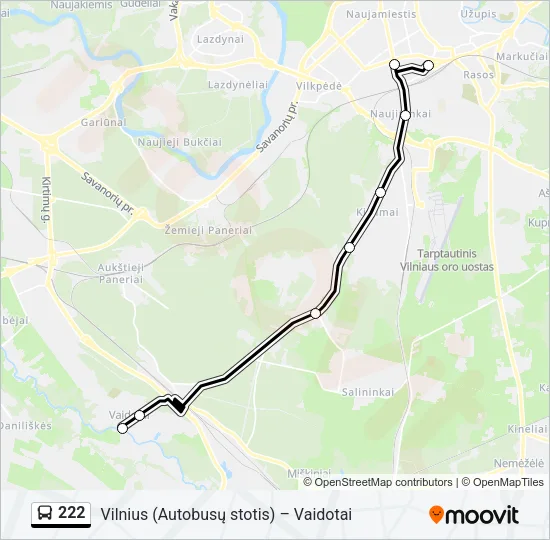 222 Bus Line Map