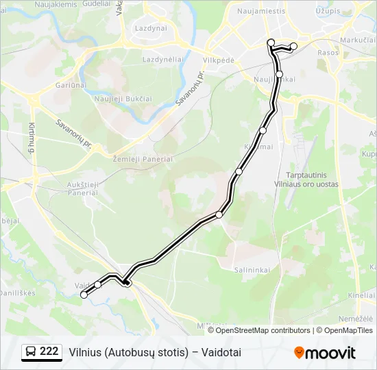222 Bus Line Map