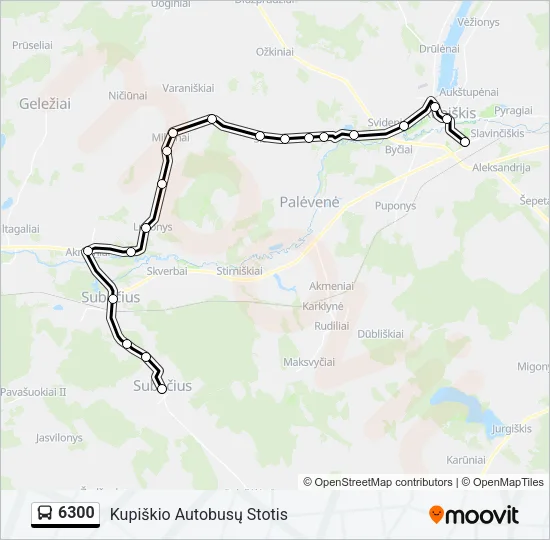 Автобус 6300: карта маршрута