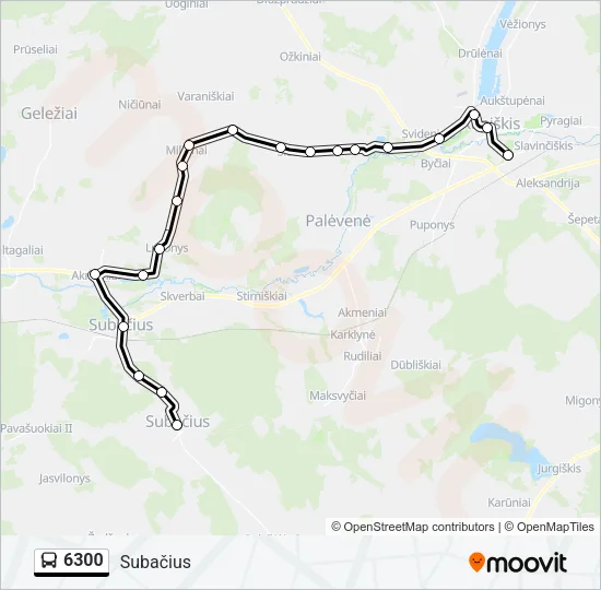 Автобус 6300: карта маршрута