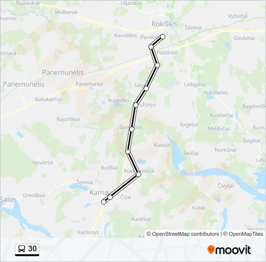 Автобус 30: карта маршрута
