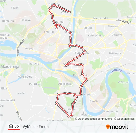 35 Bus Line Map