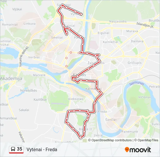 35 Bus Line Map