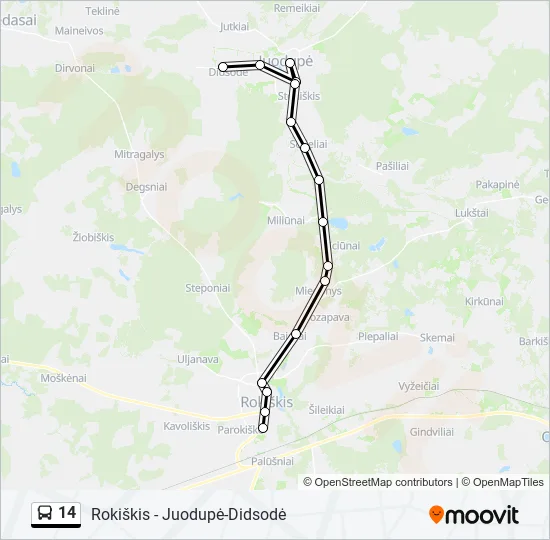 Автобус 14: карта маршрута