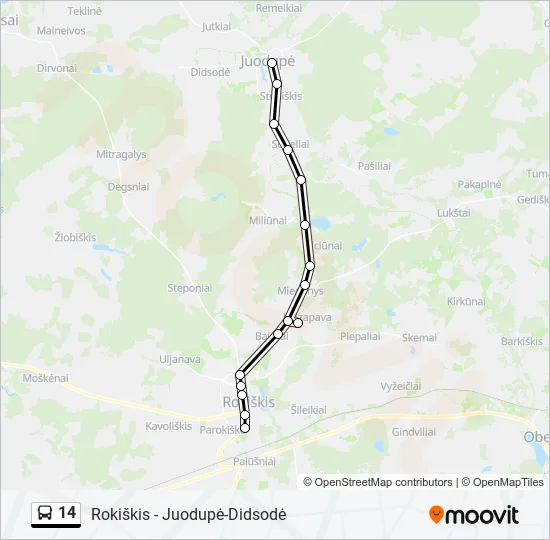 Автобус 14: карта маршрута